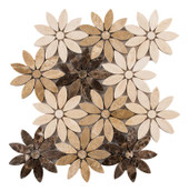 BQT672 Bouquette Chestnut Blossoms Mosaic Tile Product Image