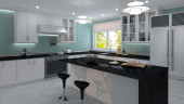 C08W Crystile Wave Soft Mint Mosaic Tile Room Scene C08W Crystile Wave Soft Mint Mosaic Tile Room Scene