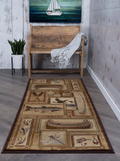 Americana 6602 Multi Runner Area Rug on Floor Americana 6602 Multi Runner Area Rug on Floor