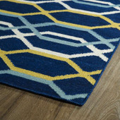 Glam GLA01-22  Navy Area Rug Corner