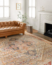 Loloi II Jocelyn JOC-01 Sand/Multi Area Rug Room Scene 2