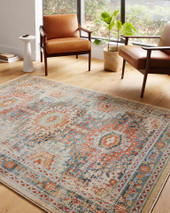Loloi II Jocelyn JOC-03 Mist/Multi Area Rug Room Scene Loloi II Jocelyn JOC-03 Mist/Multi Area Rug Room Scene