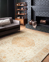 Loloi II Rosette ROS-03 Ivory/Terracotta Area Rug Room Scene Loloi II Rosette ROS-03 Ivory/Terracotta Area Rug Room Scene