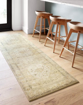 Loloi II Rosette ROS-05 Sand/Ivory Runner Area Rug Room Scene