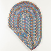 Rhody Rug Bar Harbor BH97 Bluestone Multi Oval Area Rug Back