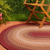 Rhody Rug Twin River TR42 Red Multi Oval Area Rug Outdoors Rhody Rug Twin River TR42 Red Multi Oval Area Rug Outdoors