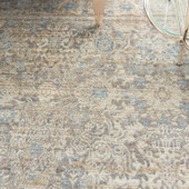 Nourison Lustrous Weave LUW01 Ivory/Blue Area Rug Room Scene 2