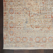 Nourison Lustrous Weave LUW02 Grey/Brick Area Rug Corner