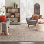 Nourison Lustrous Weave LUW02 Grey/Brick Area Rug Room Scene Nourison Lustrous Weave LUW02 Grey/Brick Area Rug Room Scene