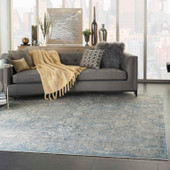 Nourison Starry Nights STN01 Cream/Blue Area Rug Room Scene Nourison Starry Nights STN01 Cream/Blue Area Rug Room Scene