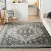 Nourison Starry Nights STN11 Grey/Blue Area Rug Room Scene Nourison Starry Nights STN11 Grey/Blue Area Rug Room Scene