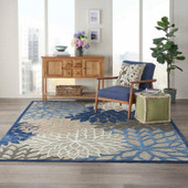 Nourison Aloha ALH05 Blue Multicolor Area Rug Room Scene Nourison Aloha ALH05 Blue Multicolor Area Rug Room Scene