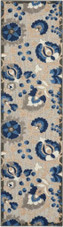 Nourison Aloha ALH17 Natural Blue Runner Area Rug Nourison Aloha ALH17 Natural Blue Runner Area Rug