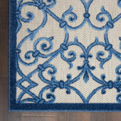 Nourison Aloha ALH21 Grey Blue Area Rug Corner Nourison Aloha ALH21 Grey Blue Area Rug Corner