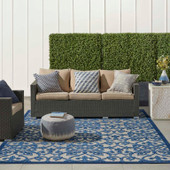 Nourison Aloha ALH21 Grey Blue Area Rug Room Scene Nourison Aloha ALH21 Grey Blue Area Rug Room Scene