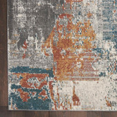 Nourison Tangra TNR06 Grey Multi Area Rug Corner Nourison Tangra TNR06 Grey Multi Area Rug Corner