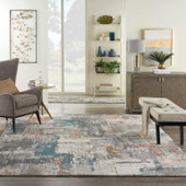 Nourison Tangra TNR06 Grey Multi Area Rug Room Scene Nourison Tangra TNR06 Grey Multi Area Rug Room Scene
