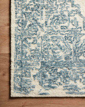 Annie ANN-02 White Blue Area Rug - Magnolia Home by Joanna Gaines Corner Annie ANN-02 White Blue Area Rug - Magnolia Home by Joanna Gaines Corner