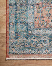 Elise ELI-01 Coral Blue Area Rug - Magnolia Home by Joanna Gaines Corner Elise ELI-01 Coral Blue Area Rug - Magnolia Home by Joanna Gaines Corner