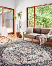 Loloi II Samra SAM-09 Ivory Denim Area Rug Room Scene Loloi II Samra SAM-09 Ivory Denim Area Rug Room Scene