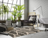 Kas Lucia 2770 Black White Folia Area Rug Room Scene Kas Lucia 2770 Black White Folia Area Rug Room Scene