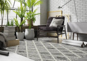 Kas Willow 1101 Charcoal Diamonds Area Rug Room Scene Kas Willow 1101 Charcoal Diamonds Area Rug Room Scene
