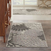 Nourison Aloha ALH05 Silver Grey Scatter Area Rug Room Scene Nourison Aloha ALH05 Silver Grey Scatter Area Rug Room Scene