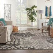 Nourison Aloha ALH05 Silver Grey Area Rug Room Scene Nourison Aloha ALH05 Silver Grey Area Rug Room Scene