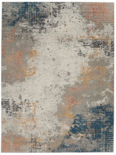 Nourison Rustic Textures RUS13 Grey Blue Area Rug Nourison Rustic Textures RUS13 Grey Blue Area Rug