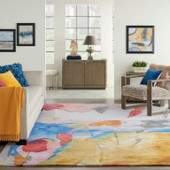 Nourison Symmetry SMM11 Multicolor Area Rug Room Scene Nourison Symmetry SMM11 Multicolor Area Rug Room Scene