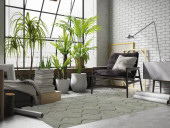 Kaleen Micha MCA95-77 Silver Area Rug Room Scene Kaleen Micha MCA95-77 Silver Area Rug Room Scene
