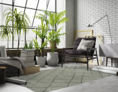 Kaleen Micha MCA98-77 Silver Area Rug Room Scene Kaleen Micha MCA98-77 Silver Area Rug Room Scene