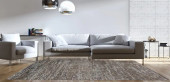 Loloi Khalid KF-04 Pewter Ink Area Rug Room Scene Loloi Khalid KF-04 Pewter Ink Area Rug Room Scene