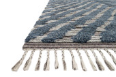 Loloi Khalid KF-06 Blue Pewter Area Rug Angle Loloi Khalid KF-06 Blue Pewter Area Rug Angle