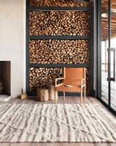 Loloi Khalid KF-07 Ivory Taupe Area Rug Room Scene Loloi Khalid KF-07 Ivory Taupe Area Rug Room Scene