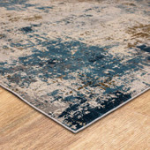 Karastan Tryst RG073-103 Marseille Blue Area Rug Corner Angle