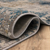 Karastan Tryst RG073-103 Marseille Blue Area Rug Roll Edge