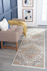 Tayse Barclay Ashley BCL1001 Aqua Runner Area Rug Room Scene