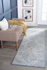 Tayse Barclay Ashley BCL1004 Dark Blue Runner Area Rug Room Scene