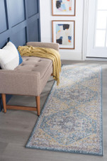 Tayse Barclay Tiffy BCL1202 Dark Blue Runner Area Rug Room Scene Tayse Barclay Tiffy BCL1202 Dark Blue Runner Area Rug Room Scene