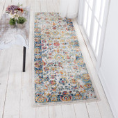 Tayse Diamond Giana DIA1700 Cream Runner Area Rug Room Scene Tayse Diamond Giana DIA1700 Cream Runner Area Rug Room Scene