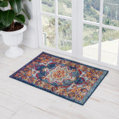 Tayse Diamond Mila DIA1900 Blue Scatter Area Rug Room Scene