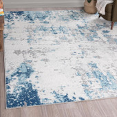 Tayse Diamond Spokane DIA1101 Blue Area Rug Room Scene Tayse Diamond Spokane DIA1101 Blue Area Rug Room Scene