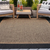 Tayse Eco Dania ECO1201 Black Area Rug Patio Scene Tayse Eco Dania ECO1201 Black Area Rug Patio Scene
