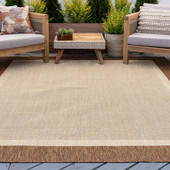 Tayse Eco Dania ECO1203 Gold Area Rug Patio Scene Tayse Eco Dania ECO1203 Gold Area Rug Patio Scene