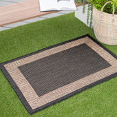 Tayse Eco Elgin ECO1101 Black Scatter Area Rug Patio Scene Tayse Eco Elgin ECO1101 Black Scatter Area Rug Patio Scene
