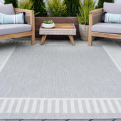 Tayse Eco Elgin ECO1104 Gray Area Rug Patio Scene Tayse Eco Elgin ECO1104 Gray Area Rug Patio Scene