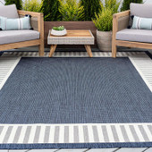 Tayse Eco Elgin ECO1105 Navy Area Rug Patio Scene Tayse Eco Elgin ECO1105 Navy Area Rug Patio Scene