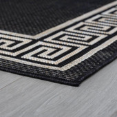 Tayse Eco Giovanna ECO1000 Black Area Rug Corner Tayse Eco Giovanna ECO1000 Black Area Rug Corner