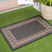 Tayse Eco Giovanna ECO1001 Black Scatter Area Rug Patio Scene